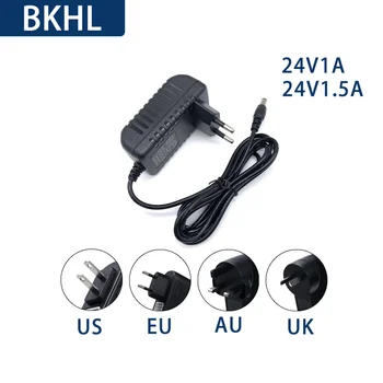 (1pcs/lot)24V 1A 1.5 maitinimo adapteris AC100-240V 50/60HZ ES/JAV/jungtinė karalystė/AU multi specifikacija plug tinka įvairių prietaiso įkrovikliai