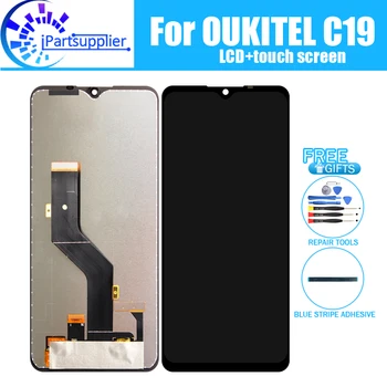 6.49 colių OUKITEL C19 LCD Ekranas+Touch Ekranas 100% Originalus Išbandyti LCD skaitmeninis keitiklis Stiklo plokštės Pakeitimas OUKITEL C19