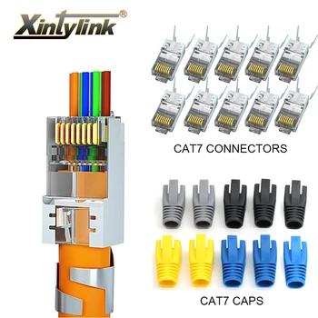 xintylink CAT7 CAT6A rj45 jungtis 50U RJ 45 ethernet kabeliu prijungti tinklo FTP, SFTP pusė ekranuoti lizdas 1.5 mm, skylė, pro