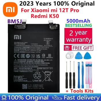 100% Originalus Aukštos Kokybės Naujas Pakeitimas 5000mAh Baterijos BM5J Už Xiaomi Mi 12T Pro Redmi K50 Originali Telefono Baterijų Bateria
