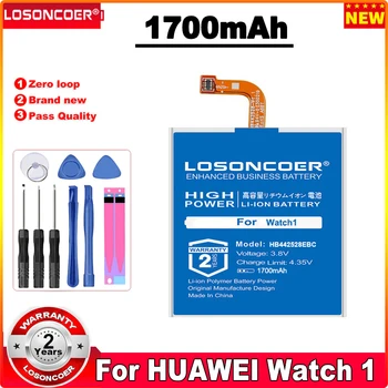 LOSONCOER 1700mAh HB442528EBC Baterija HUAWEI Žiūrėti 1 Watch1 1st Gen 1th W1 Baterija Nemokamų Įrankių Stovas Laikiklis Lipdukai