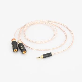 Audiocrast Aukštos Kokybės 2 rca 3.5 MM hifi 1 2 audio video kabelis su OCC skiedra sidabrą, Audio Laidas 3.5 mm 2RCA kabelis