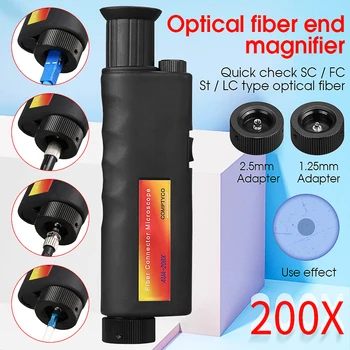 Kišeninis AUA-200X/400X/200XD Kartotiniai Pluošto Apžiūra Mikroskopu 2,5 mm(SC/FC/ST) /1,25 mm(LC) Adapteris/SMA905 3.175 mm