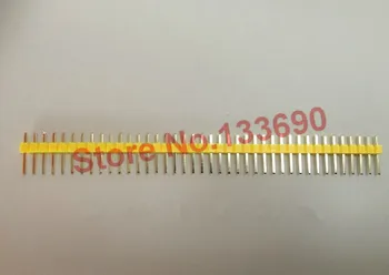 200PCS/Daug 2.54 mm, Geltona Vienos Eilės Vyrų 1X40 Pin Antraštės Juostos Auksu ROHS NAUJAS