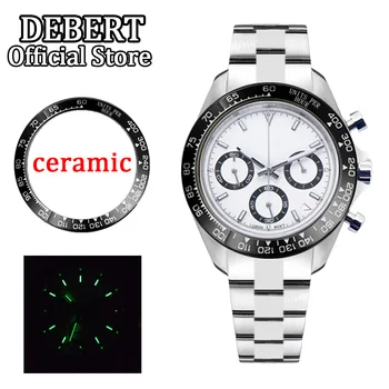 39MM DEBERT Kvarco Verslo Vyrų Laikrodžiai logotipą Sapphire Kristalas 316L Nerūdijančio plieno atveju Sterilūs Dial Chronograph Watches