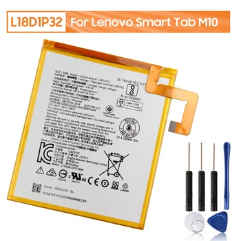 Pakeisti Planšetinio kompiuterio Baterijos L18D1P32 Lenovo Smart Tab M10 Įkraunama Tabley Baterija 4850mAh Su nemokamais Įrankiais