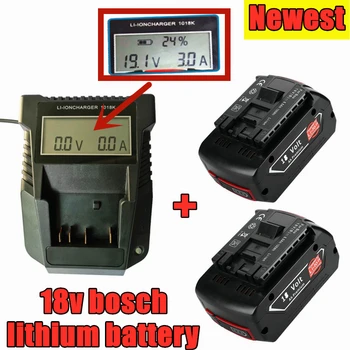 18V 6.0 Įkraunama Li-ion Baterija Bosch 18V elektrinių Įrankių Atsarginės 6000mah Nešiojamų Pakeitimo BAT609 BAT609 + LCD 3A Įkroviklis
