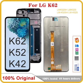 100% Originalus LCD LG K42 K52 K62 LCD Ekranas Jutiklinis Ekranas skaitmeninis keitiklis Asamblėjos Pakeitimo LG K420 K525 K520 LCD