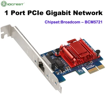 Broadcom Mikroschema, 1 Port PCIe 1Gbps Gigabit ethernet NIC Adapter Tinklo plokštė 10/100/1000 Mbps Vieną RJ45 Lan Controller BCM5721 Lustų rinkinys