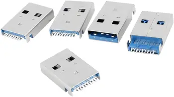 5 Vnt Ekranuoti 180 Laipsniu 9 Pin USB 3.0 Type A Male Jack Plug