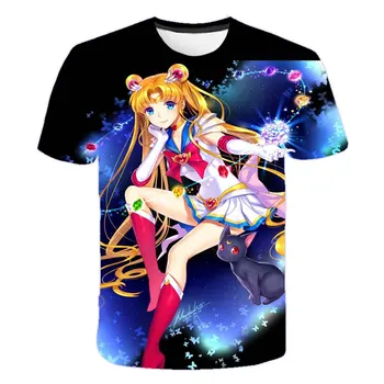 Vasaros Naują 3D Sailor Moon T Marškiniai Vyrai Moterų Japonų Anime Atsitiktinis Trumpas Rankoves Paauglių Drabužių Anime Grafinis T-shirt Viršūnės