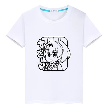 Anime Kemono Draugais Serval Print T-marškinėliai, 100% Medvilnės, trumpomis Rankovėmis O-neck Tee-shirt Kawaii Animacinių filmų Atsitiktinis Tshirts Berniukų ir Mergaičių