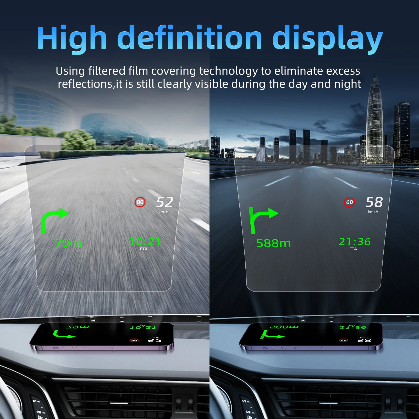 1Pcs Automobilių HUD šviesą Atspindinčios Plėvelės Head Up Display Apsaugos Reflective Ekrano Vartojimo greičio viršijimo Ekranas, Auto Priedai - 3