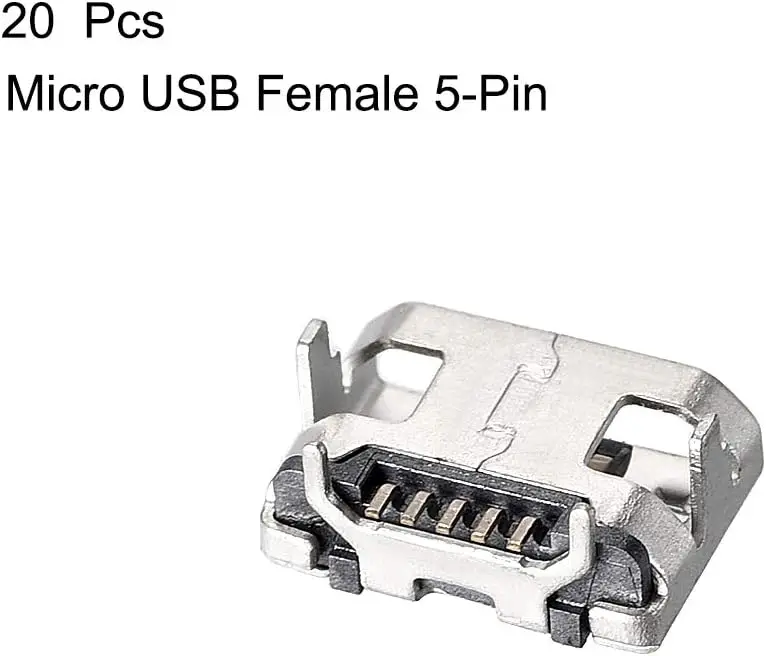 20PCS Micro USB Female Lizdas, Jungtis Jack Uosto, 5-Pin CINKAVIMAS 180 Laipsnių Pakeitimo Adapteris - 1