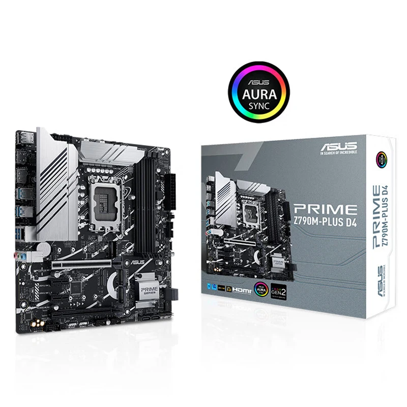 ASUS PRIME Z790M-PLIUS D4 LGA 1700 Intel 12&13 Gen MicroATX Plokštė PCIe 5.0, 3xM.2 Slots,10+1 DrMOS,DDR4,1Gb LAN,USB 3.2 - 5