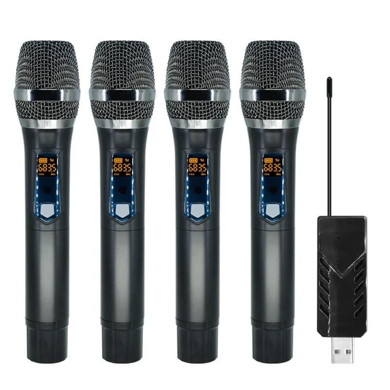Bevielis Mikrofonas 2 Kanalų UHF Profesionalių rankinių Mic Micphone Šalies Karaoke Bažnyčios Rodyti Susitikimas（Baterija nepridedama - 2