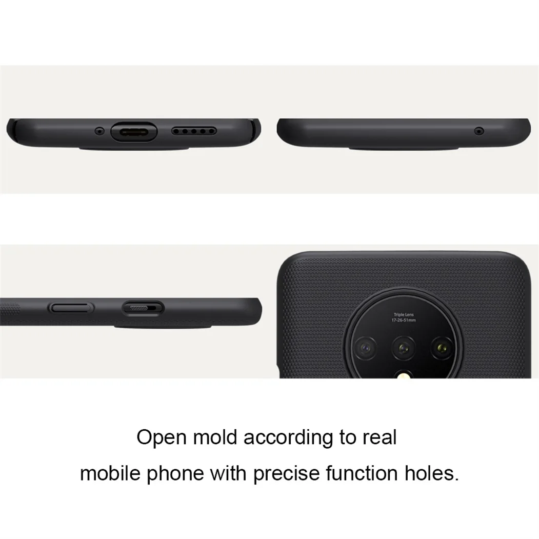 Dangtelis OnePlus 7T Pro Atveju Nillkin Super Matinio apsaugoti kietas PC Juoda Galinį Dangtelį Telefono Raštas Atveju OnePlus7T - 3