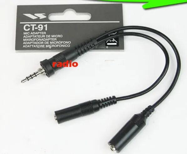 Naujas CT-91 du pin mikrofono adapterio kabelį CT91 VX-7R VX-6 - 0