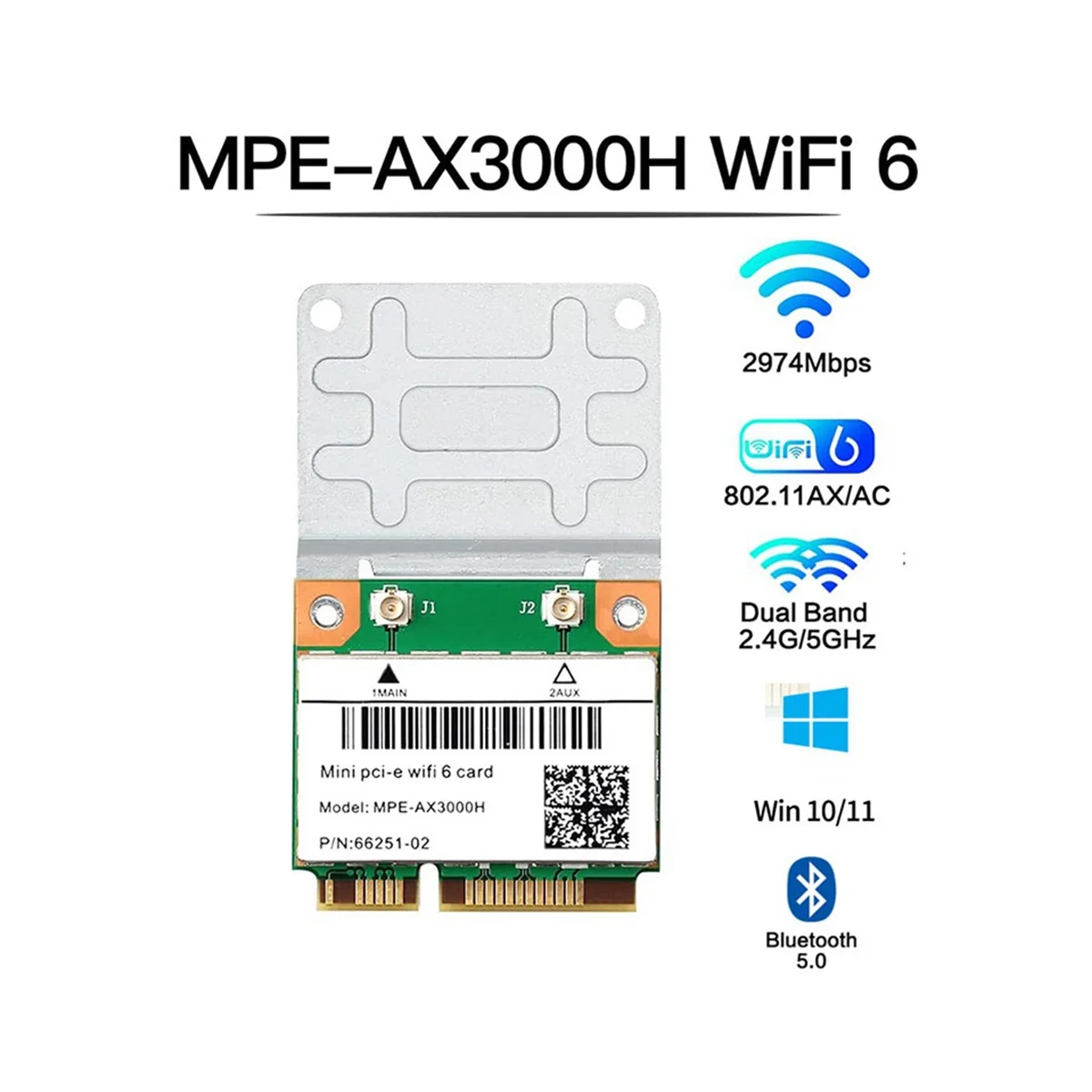 WiFi 6 DLP-AX3000H 2974Mbps Belaidžio Pusę Mini PCI-E Wifi Kortelę 
