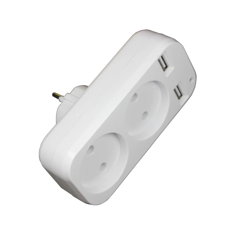 naujas 2020 Usb kištukas adapteris 2 kištukinis lizdas su dviguba usb prievado Pop stiliaus Europos 5V 2A USB išplėtimo lizdo Z5-01 Baltos spalvos - 4